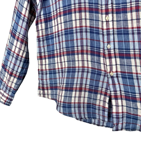 Polo Ralph Lauren Plaid Linen Long Sleeve Button Down Size Large - Picture 6 of 10